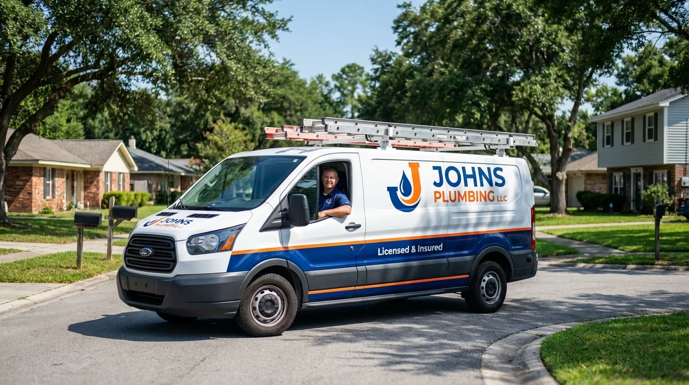 Johns Plumbing LLC service van in Wilmington, OH